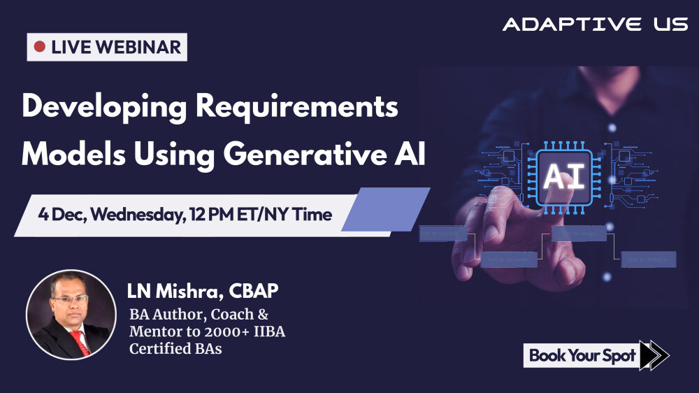 Developing Requirements Models Using Generative AI- 4 Dec 2024 -Upcoming Webinar Thumbnail